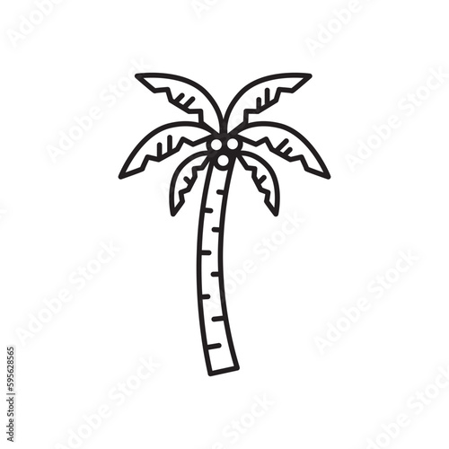 Arecaceae tree vector linear icon. Palm flat sign design. Palm oasis outline symbol pictogram. UX UI palm tree icon symbol outline sign 