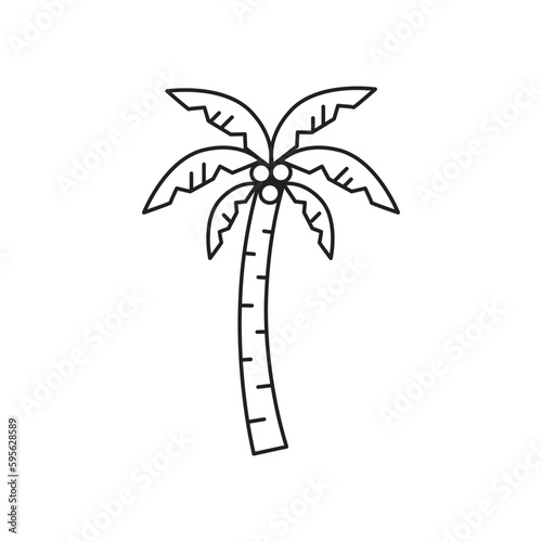 Arecaceae tree vector linear icon. Palm flat sign design. Palm oasis outline symbol pictogram. UX UI palm tree icon symbol outline sign 