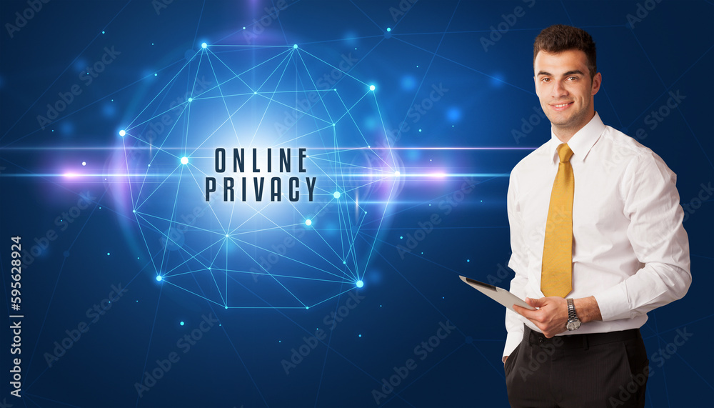 businessman thinking about security concept businessman thinking about security concept