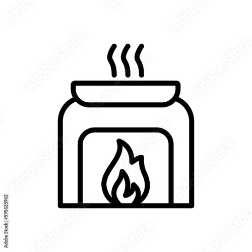 Sauna heater outline vector icon isolated on white background. Sauna heater line icon for web, mobile and ui design.