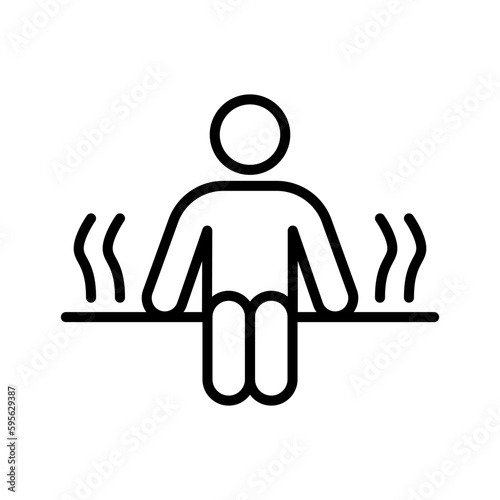 Sauna room outline vector icon isolated on white background. Sauna room line icon for web, mobile and ui design.
