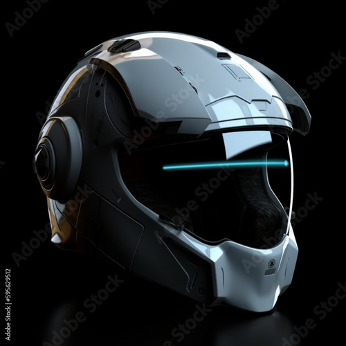 helmet white hyper realistic Fighters helmet futur , Generative AI