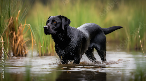 czarny labrador, Generative AI