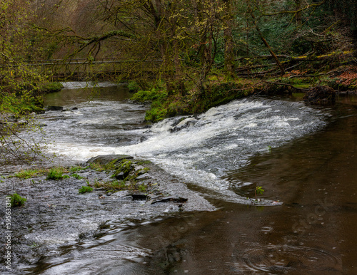 Beautiful waterfall on the River Cusher in the Clare Glens Forest