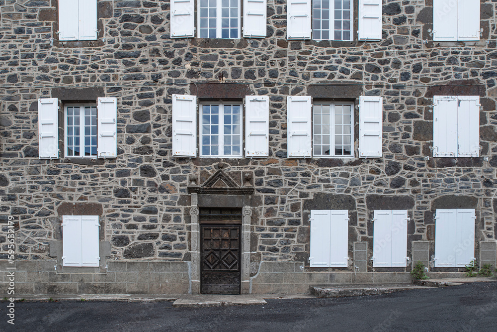 Typical architecture of the town of Salers in France in the Auvergne