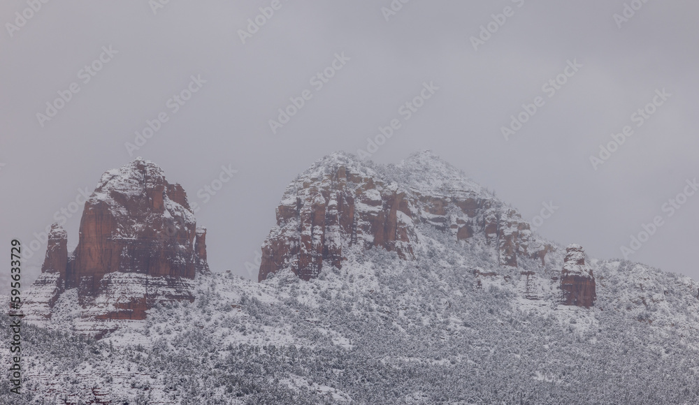 Beautiful Snow Covered Winter Landscape in Sedona Arizona