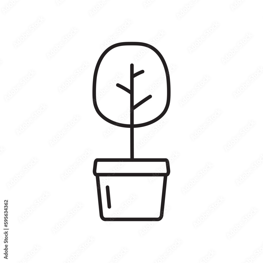 Plant vector linear icon. Houseplant flat sign design. Seedling nature plant symbol isolated pictogram. Plant UX UI icon symbol outline sign Plant vector linear icon. Houseplant flat sign design. Seedling nature plant symbol isolated pictogram. Plant UX UI icon symbol outline sign