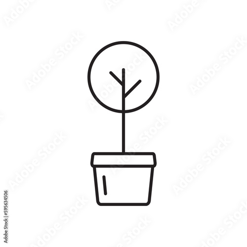 Plant vector linear icon. Houseplant flat sign design. Seedling nature plant symbol isolated pictogram. Plant UX UI icon symbol outline sign 