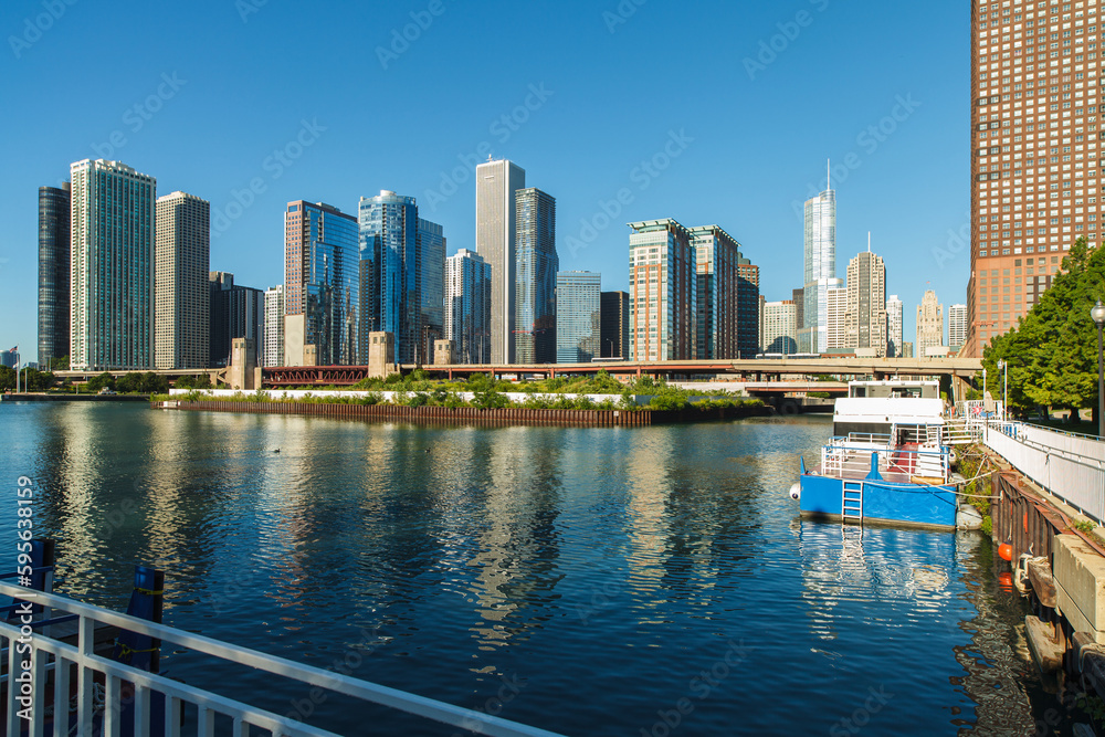 Fototapeta premium Downtown Chicago Skyscraper Skyline