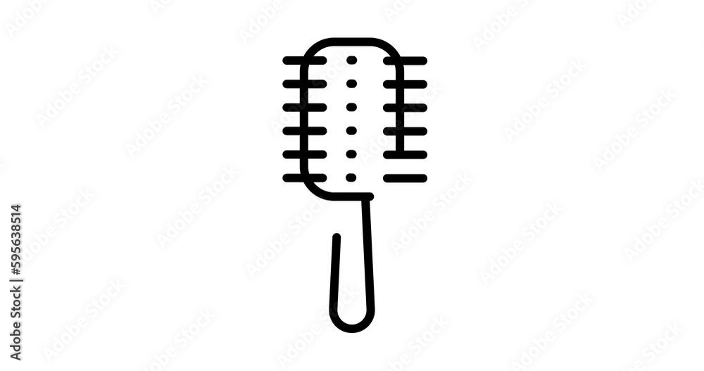 comb animated outline icon on white background. comb 4k video animation for web, mobile and ui design comb animated outline icon on white background. comb 4k video animation for web, mobile and ui design