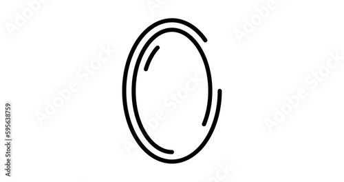 mirror animated outline icon on white background. mirror 4k video animation for web, mobile and ui design