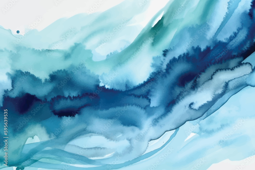 Abstract blue color watercolor background