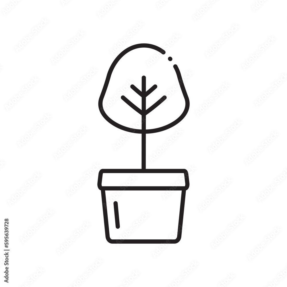 Plant vector linear icon. Houseplant flat sign design. Seedling nature plant symbol isolated pictogram. Plant UX UI icon symbol outline sign Plant vector linear icon. Houseplant flat sign design. Seedling nature plant symbol isolated pictogram. Plant UX UI icon symbol outline sign