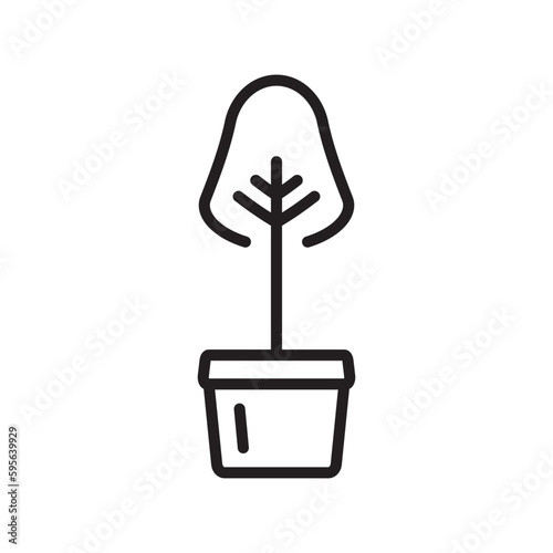 Plant vector linear icon. Houseplant flat sign design. Seedling nature plant symbol isolated pictogram. Plant UX UI icon symbol outline sign 