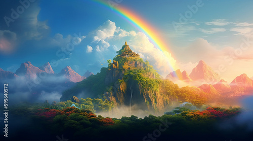 Skyisland Wallpaper. Rainbow. Generative AI. #8