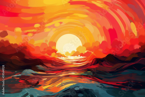 sunset over the sea