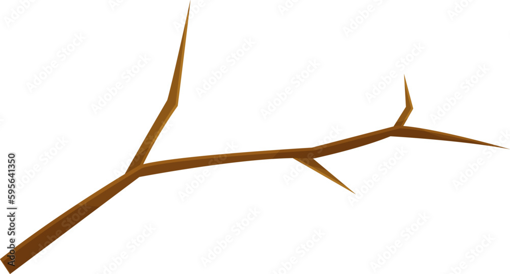 Fototapeta premium vector illustration of a tree branch, a broken branch, a wooden knot