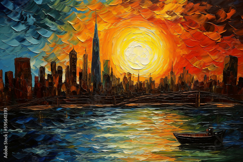 abstract view over a city