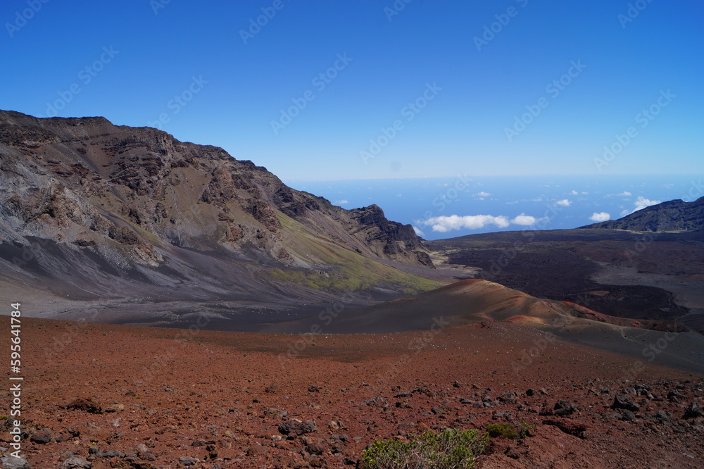 Haleakala volcano. Lunar landscape on the Island of Maui - Hawaii - USA Haleakala volcano. Lunar landscape on the Island of Maui - Hawaii - USA