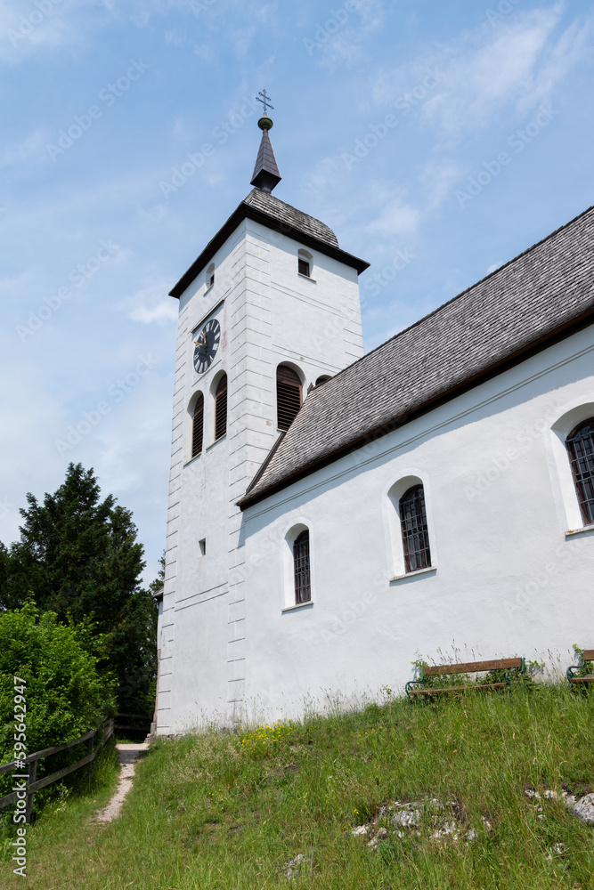 Church in Traunkirchen in summer, Austria
