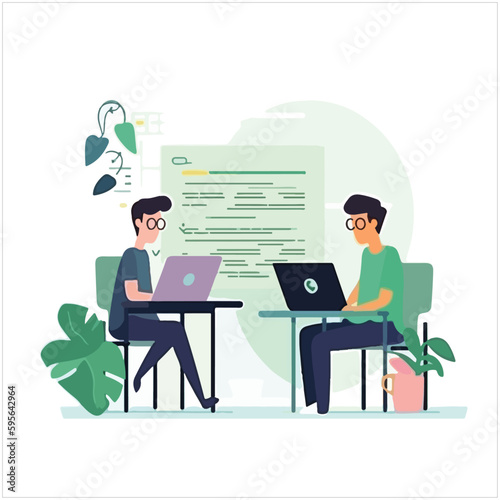 Team Writes Code Programming For App Or Website