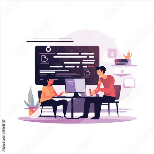Team Writes Code Programming For App Or Website