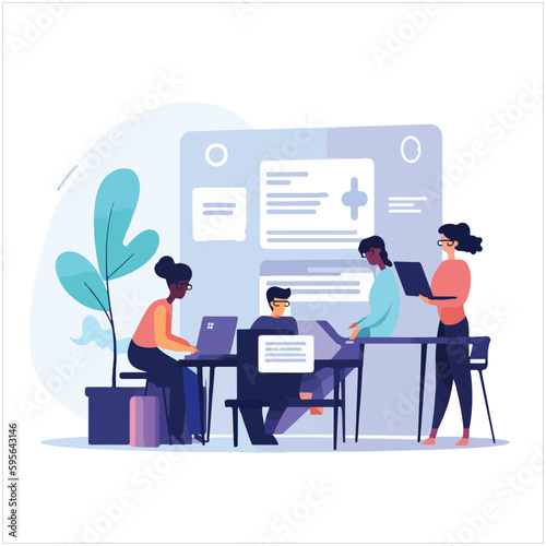 Team Writes Code Programming For App Or Website