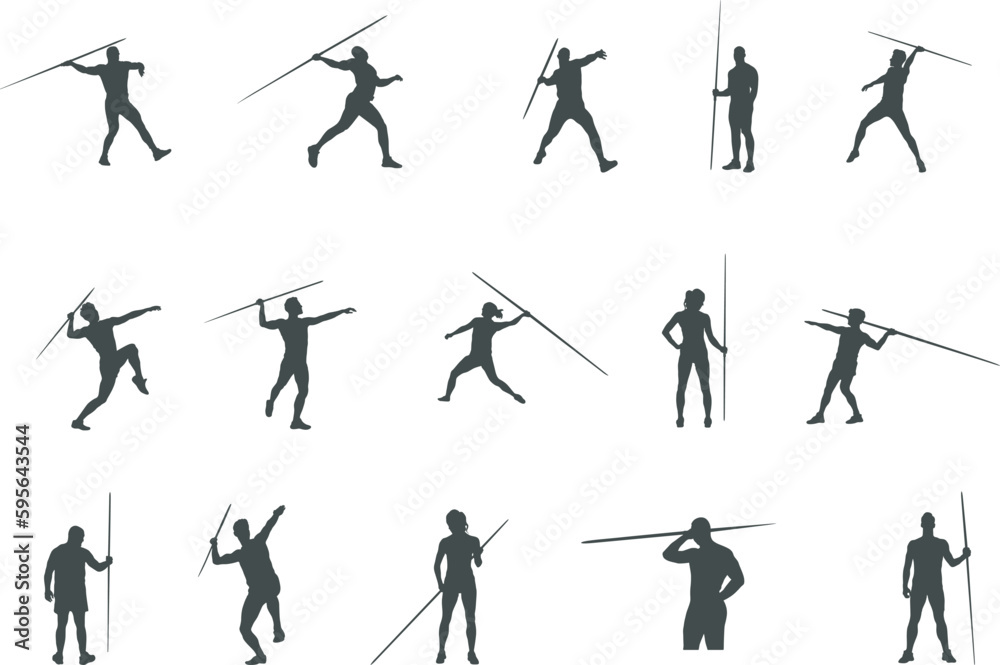 Javelin thrower silhouette, Javelin thrower SVG, Javelin thrower vector