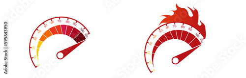 vector tachometer icon, fire speedometer, speedometer vector, illustration