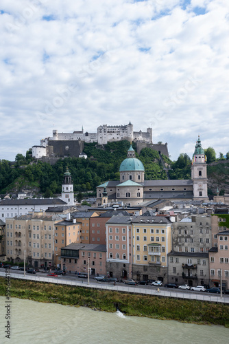 Salzburg in summer with clouds, Austria
