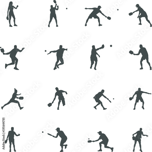 Pickleball player silhouette, Pickleball player SVG, Pickleball player vector