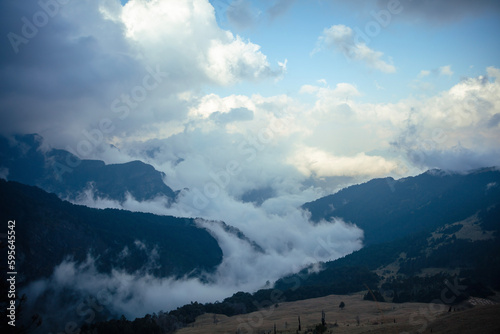 clouds over the mountains