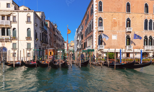 Old medieval Venetian houses along the Grand Canal. © pillerss