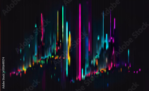 Trendy glitch pattern on dark background. Modern style vector. Abstract geometric elements