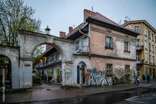 Ulica Meiselsa w Krakowie na Kazimierzu. 