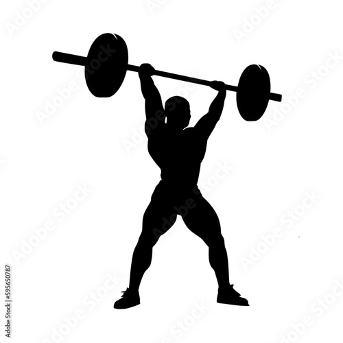 weightlifting, weightlifter silhouette isolated	