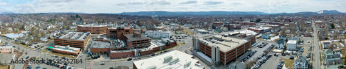 Aerial panorama of Pittsfield, Massachusetts, United States photo