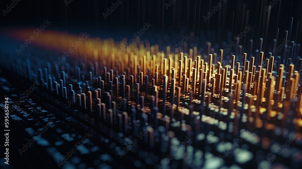Fototapeta premium Binary data visualization. Hi-tech background. AI generated