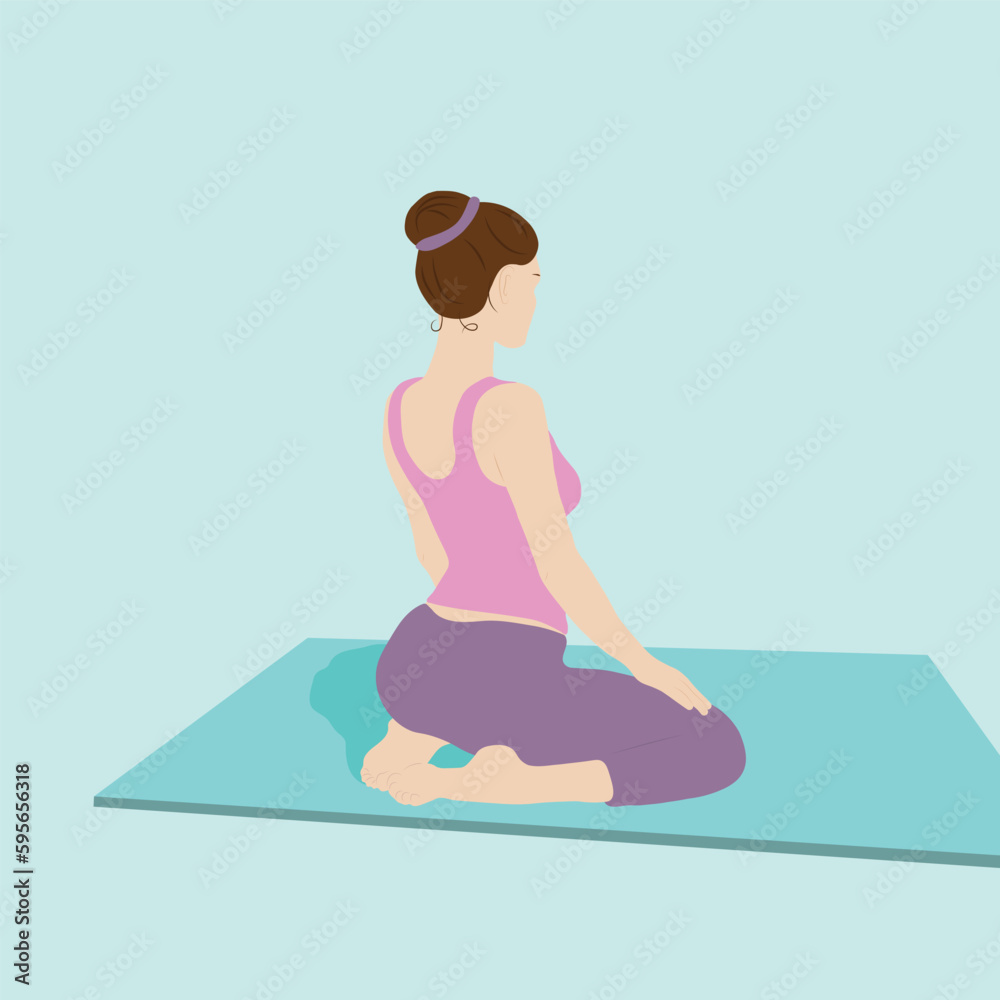 custom made wallpaper toronto digitala girl does yoga on a mat with a kind of abrasion