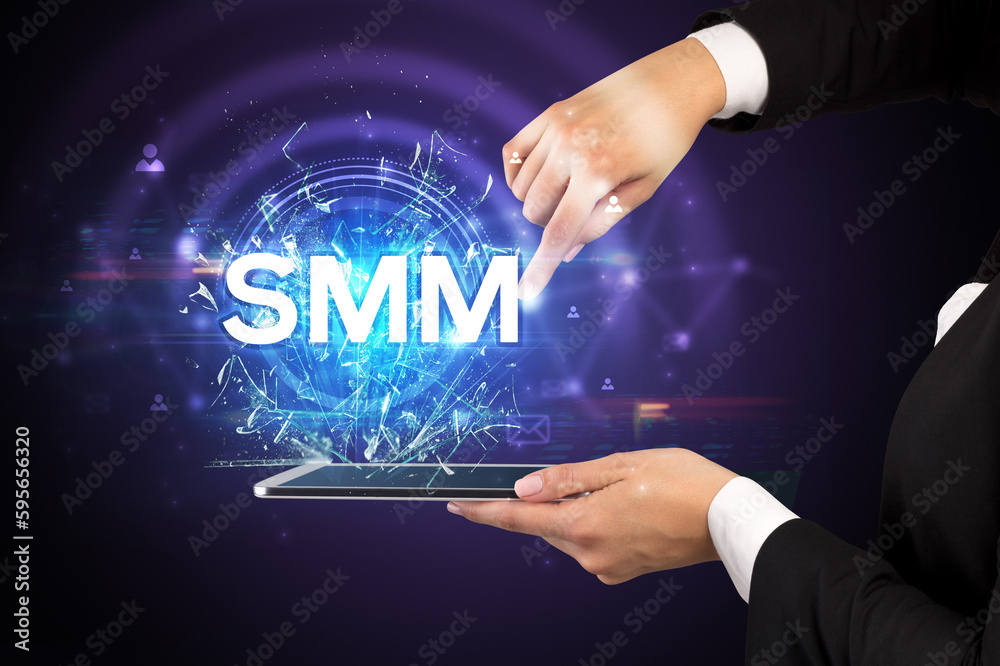 Close-up of a touchscreen with abbreviation. Close-up of a touchscreen with abbreviation.