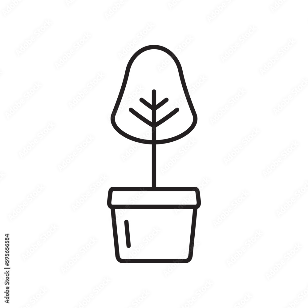 Plant vector linear icon. Houseplant flat sign design. Seedling nature plant symbol isolated pictogram. Plant UX UI icon symbol outline sign Plant vector linear icon. Houseplant flat sign design. Seedling nature plant symbol isolated pictogram. Plant UX UI icon symbol outline sign