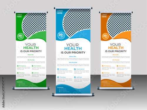 Professional Medical Roll Up Banner Design Template