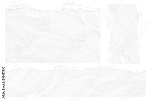 Set graphic elements in flat design. Set torn sheets of paper. Torn paper strips set. Set Paper.