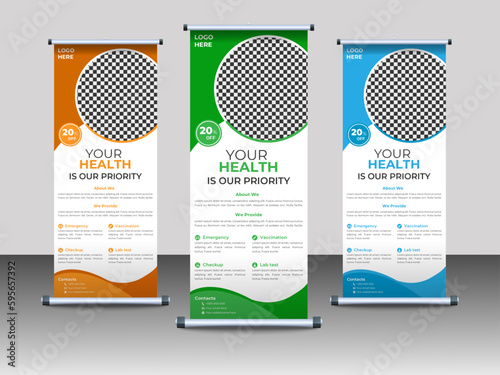 Professional Medical Roll Up Banner Design Template