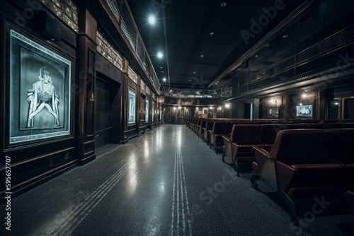 Inside the cinema hall. Generative AI