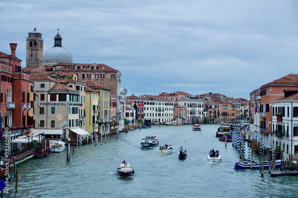 The canals and streets of Venice at Midday