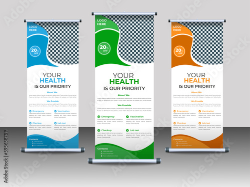 Professional Medical Roll Up Banner Design Template