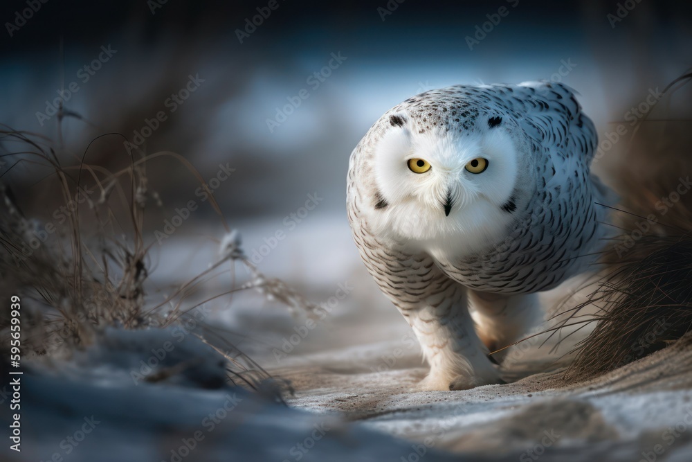 Beautiful owl in its natural habitat. AI generated, human enhanced Beautiful owl in its natural habitat. AI generated, human enhanced