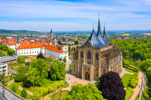 View of Kutna Hora with Saint Barbara's Church that is a UNESCO world heritage site, Czech Republic. Historic center of Kutna Hora, Czech Republic, Europe. photo