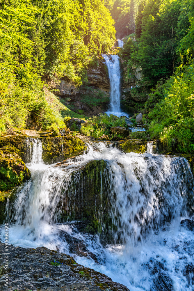Waterfalls Giessbach in the Bernese Oberland, Switzerland. Giessbach waterfall flow to lake Brienz in Interlaken Switzerland. Giessbach Falls on Lake Brienz in the Bernese Oberland in Switzerland. Waterfalls Giessbach in the Bernese Oberland, Switzerland. Giessbach waterfall flow to lake Brienz in Interlaken Switzerland. Giessbach Falls on Lake Brienz in the Bernese Oberland in Switzerland.